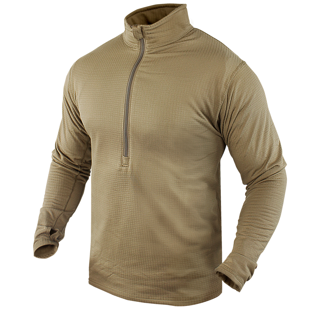 Sous-vêtement technique Condor — Base II Zip Pullover — Brun coyote / L