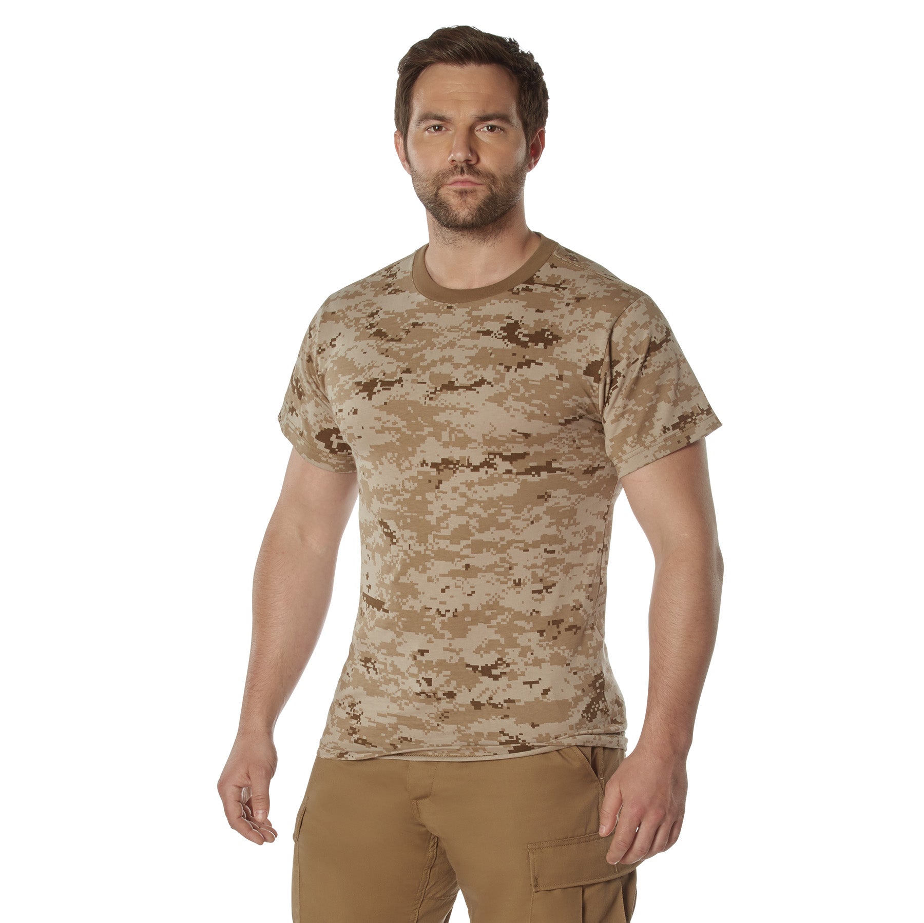 Rothco Camo 100% Cotton T-Shirt - Color : Desert Digital Camo, Size : 3XL