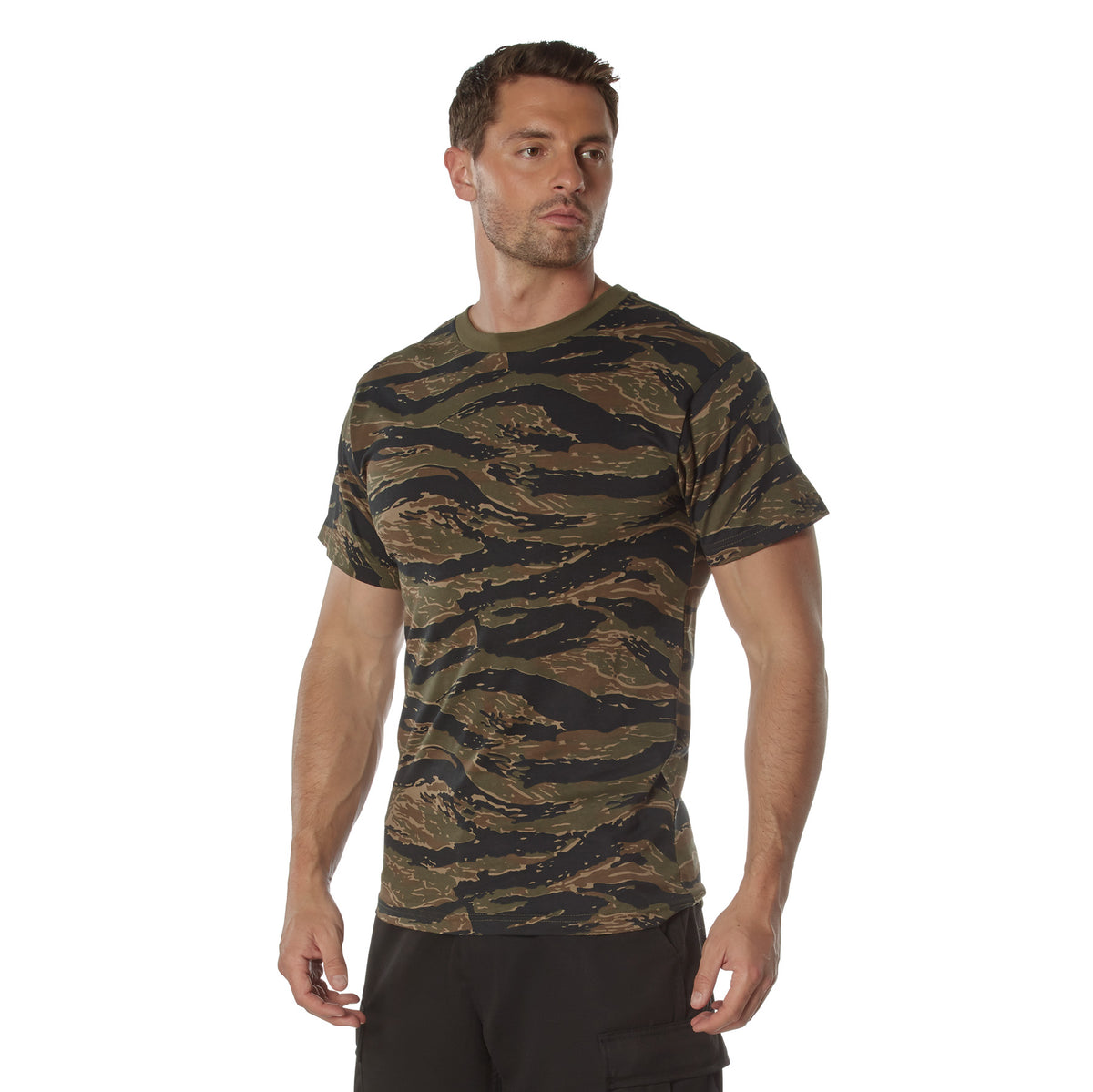 Rothco Camo 100% Cotton T-Shirt - Color : Tiger Stripe Camo, Size : 3XL