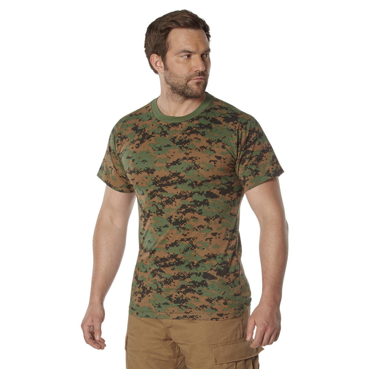 Rothco Camo 100% Cotton T-Shirt - Color : Woodland Digital Camo, Size : 3XL