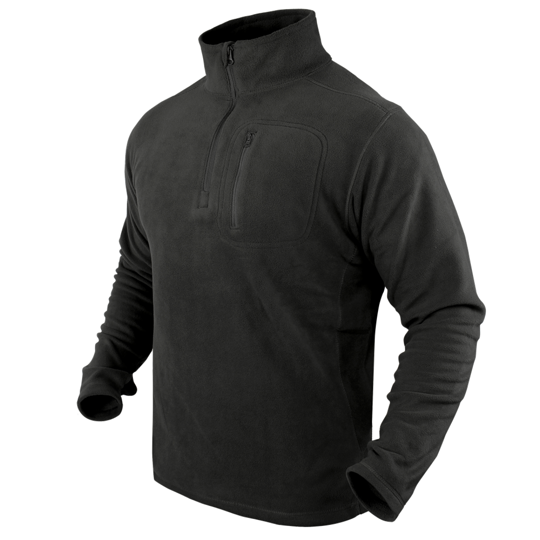 Vêtement tactique Condor — Quarter Zip Pullover — Noir / L