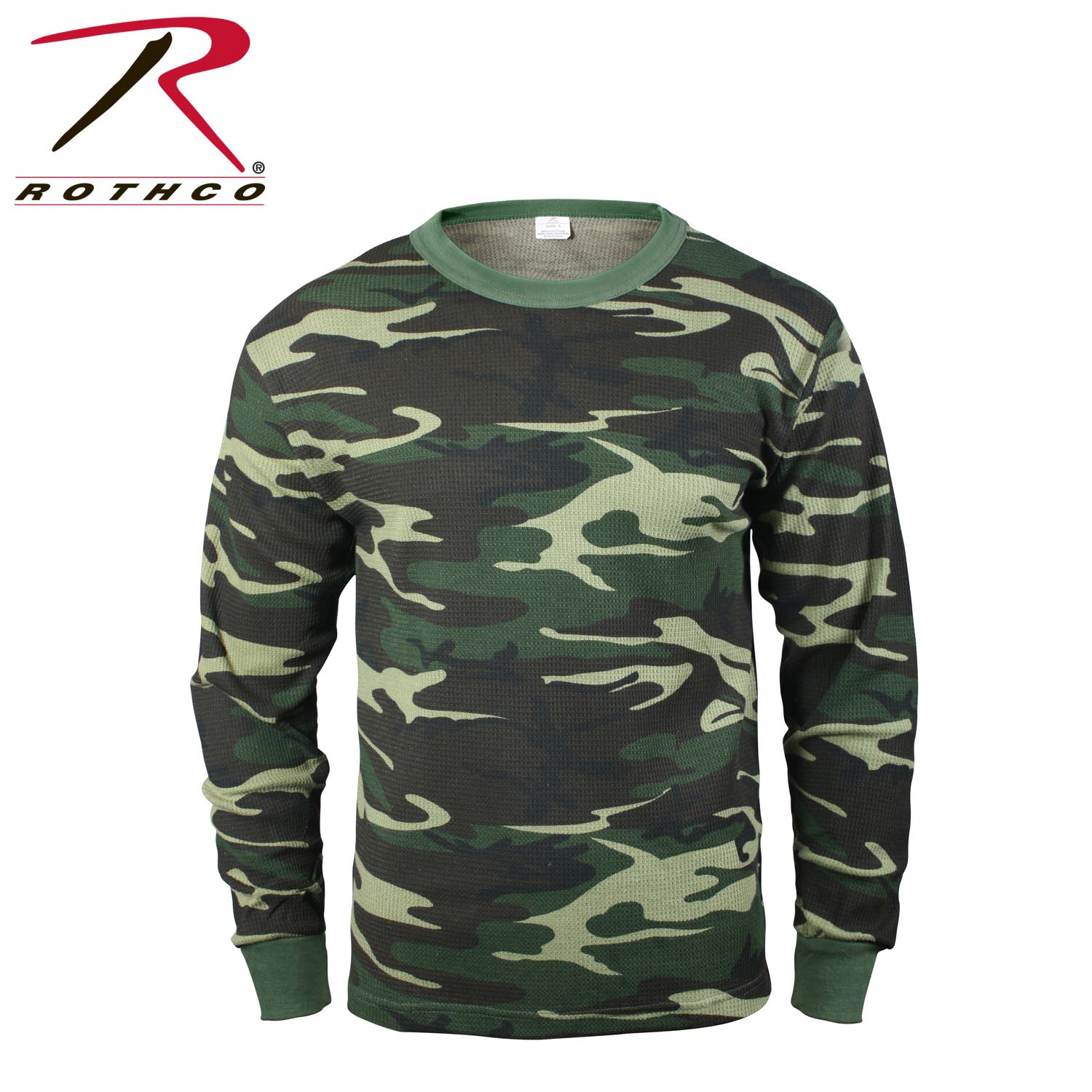Rothco Thermal Knit Underwear Top - Color : Woodland Camo, Size : S