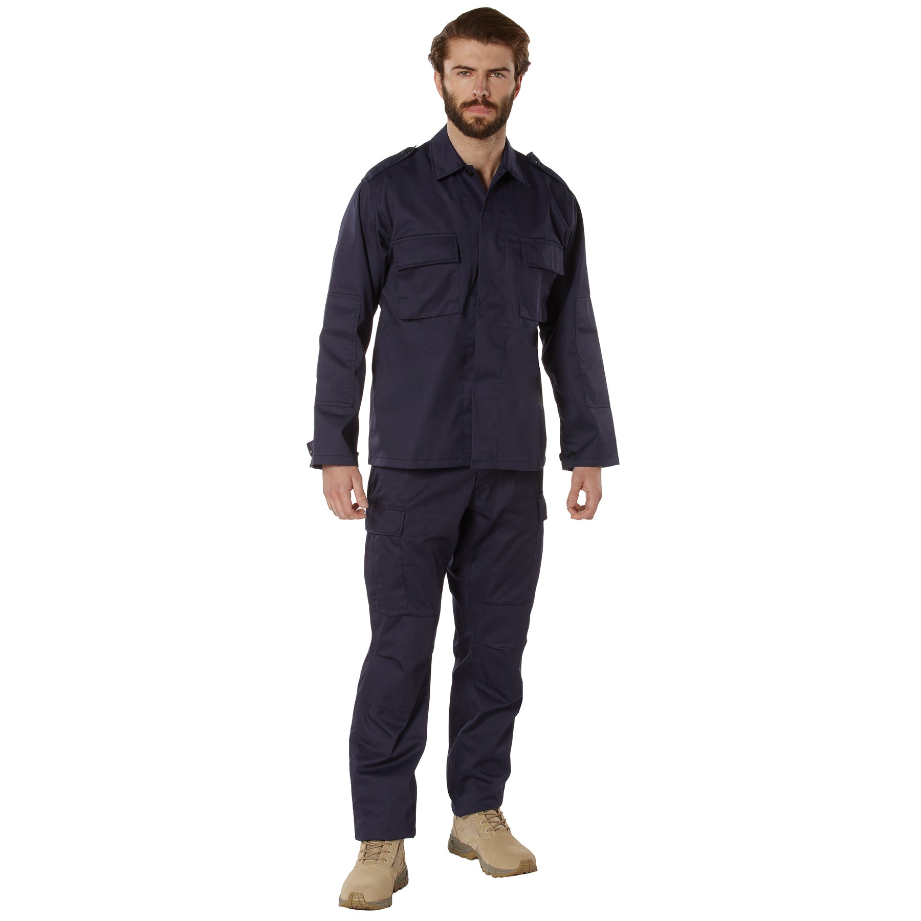 Rothco Tactical 2 Pocket BDU (Battle Dress Uniform) Shirt - Color : Navy Blue, Size : 2XL