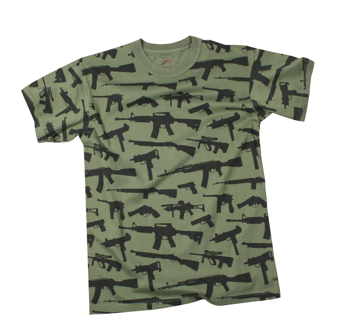 Rothco Vintage 'Guns' T-Shirt - Color : Olive Drab, Size : 2XL