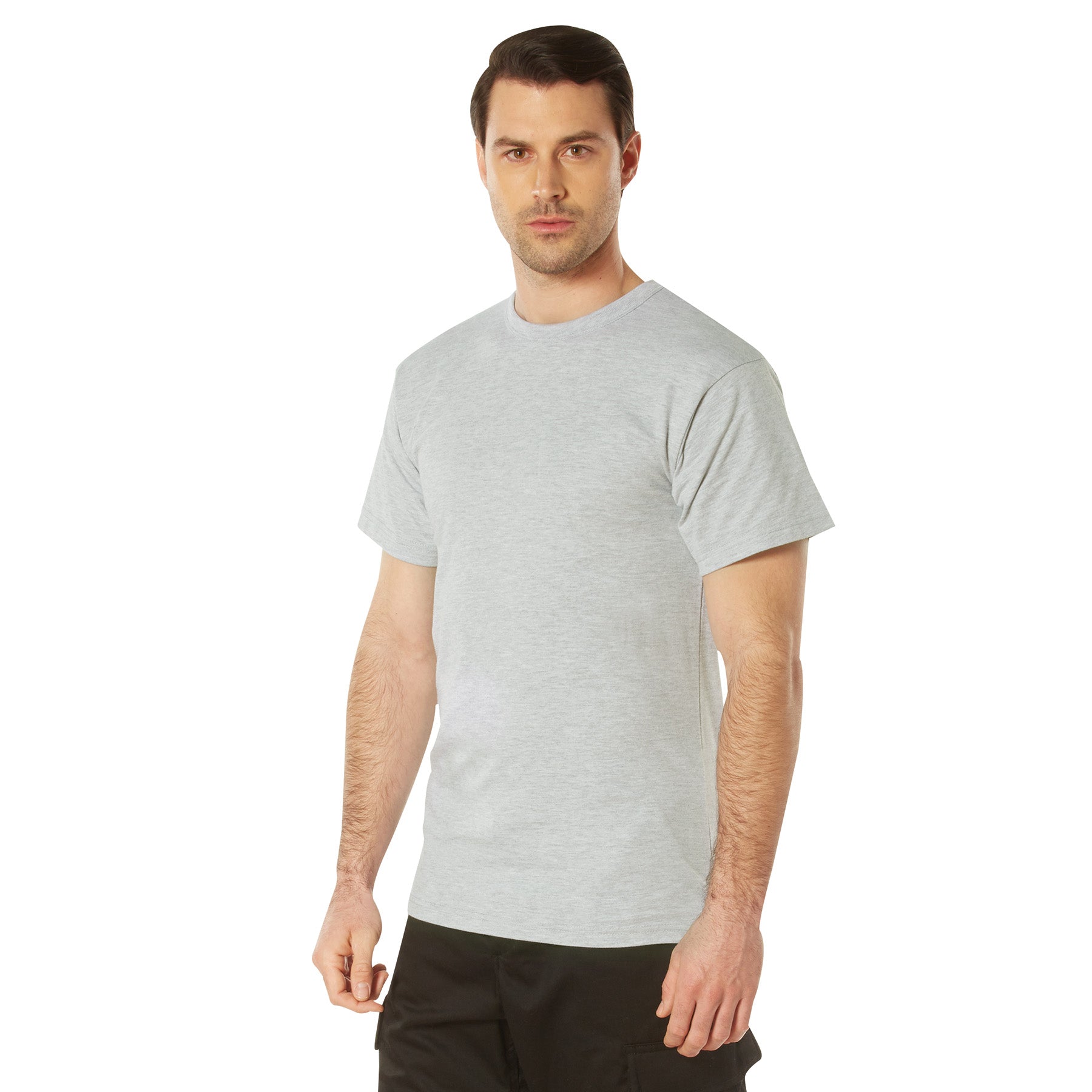 Rothco Solid Color T-Shirt with Cotton / Polyester Blend - Color : Heather Grey, Size : 3XL