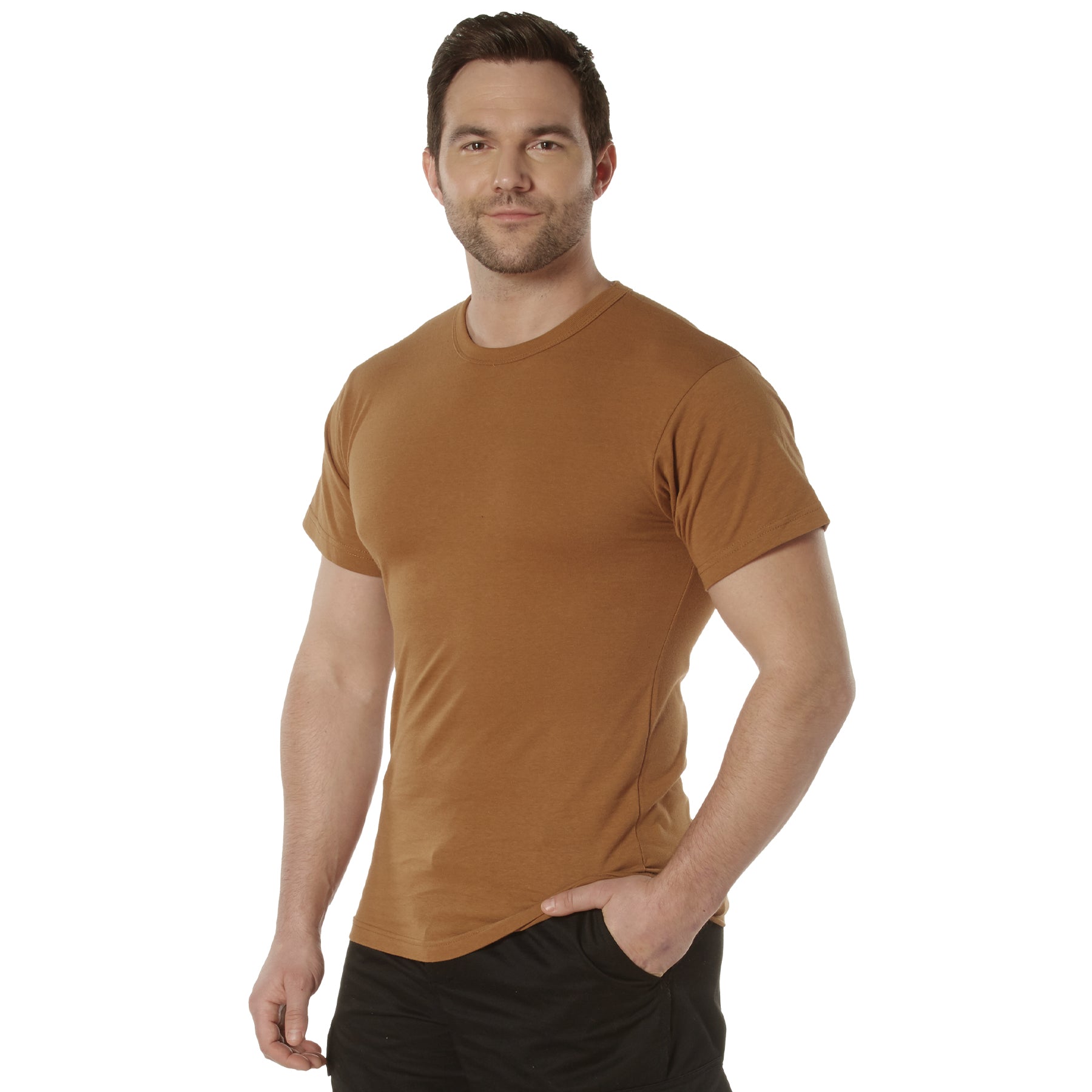 Rothco Solid Color T-Shirt with Cotton / Polyester Blend - Color : Work Brown, Size : 3XL