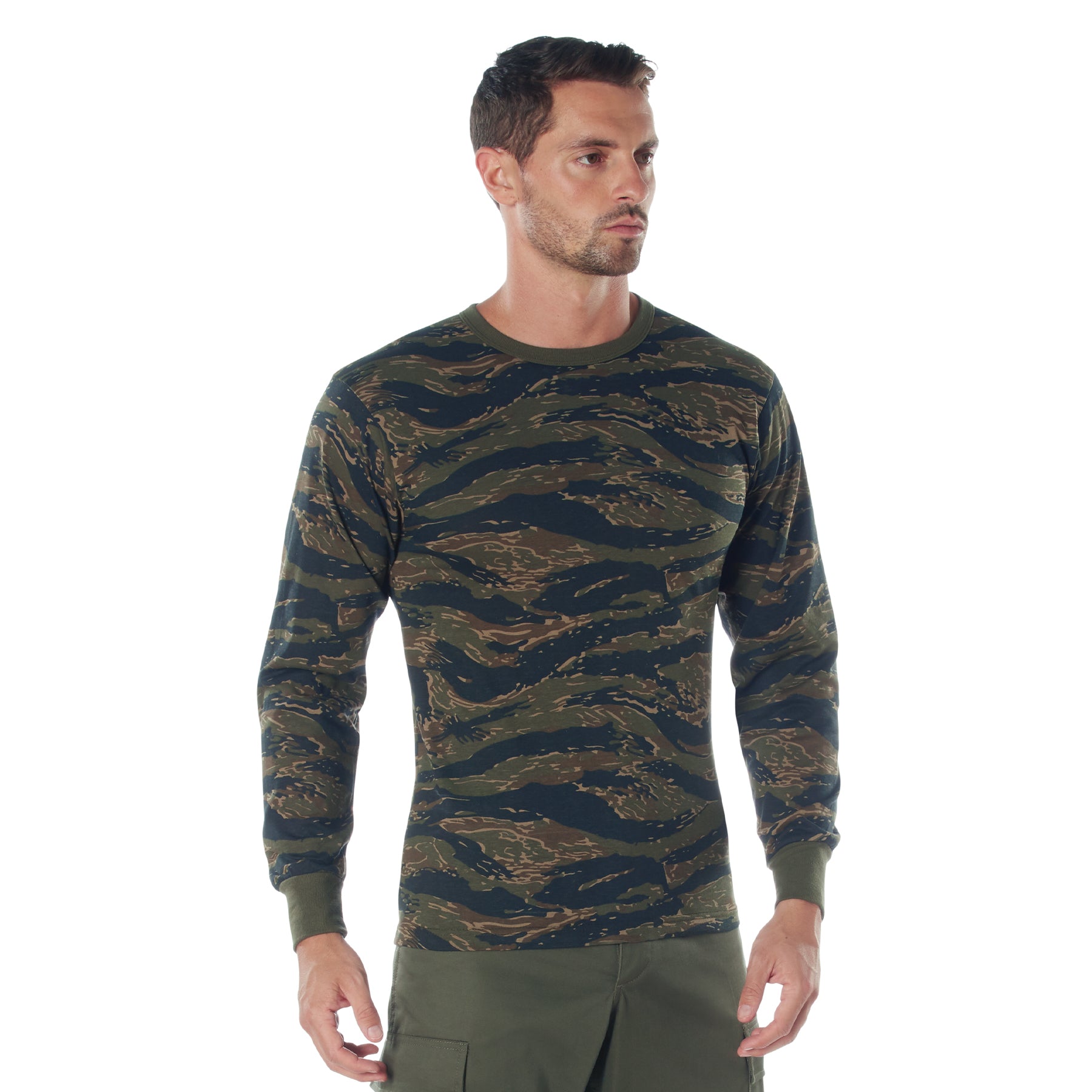 Rothco Long Sleeve Color Camo T-Shirt - Color : Tiger Stripe Camo, Size : 2XL