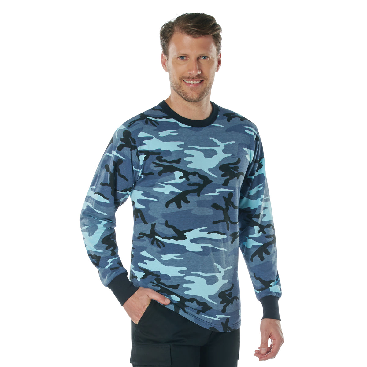 Rothco Long Sleeve Color Camo T-Shirt - Color : Sky Blue Camo, Size : 2XL