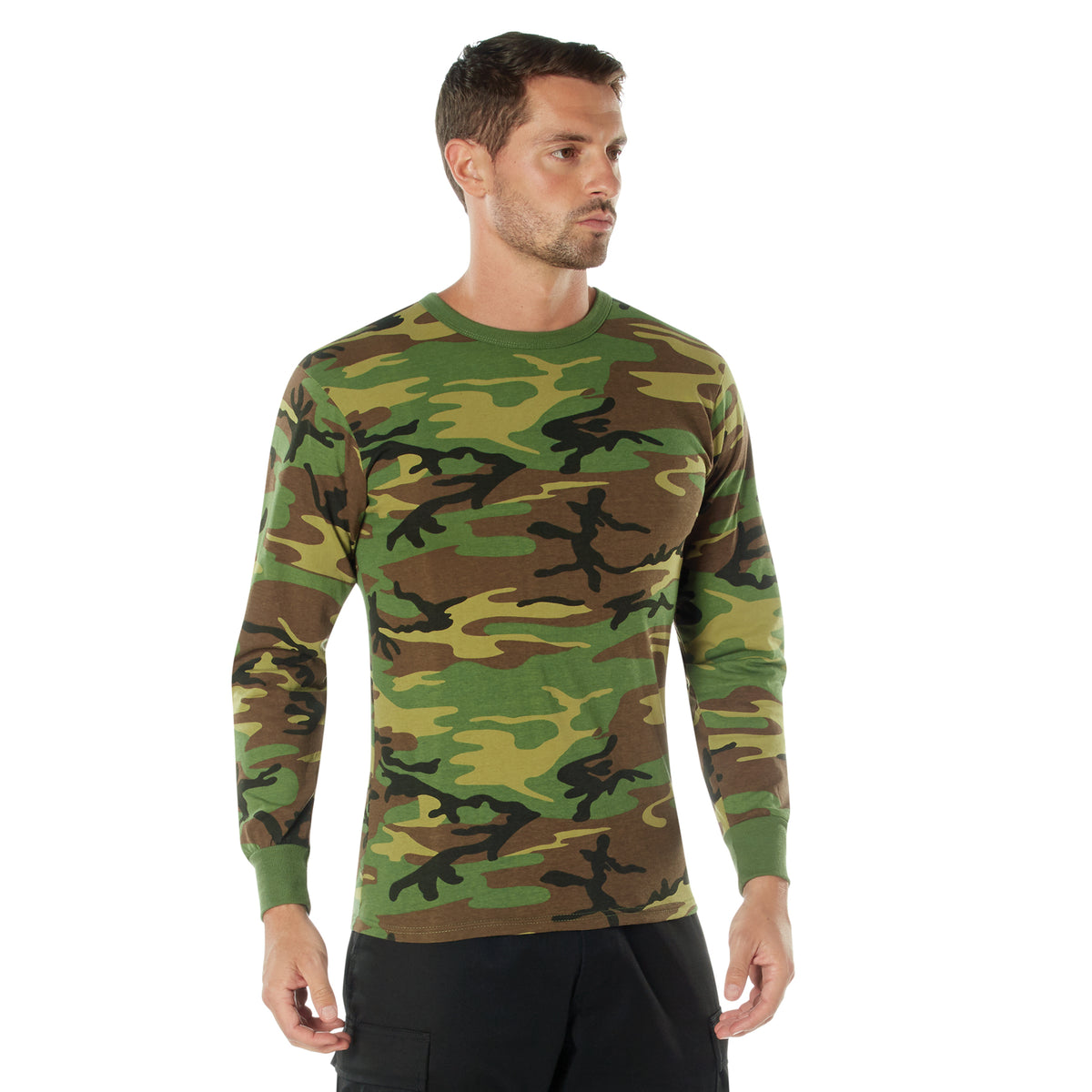 Rothco Long Sleeve Color Camo T-Shirt - Color : Woodland Camo, Size : XL