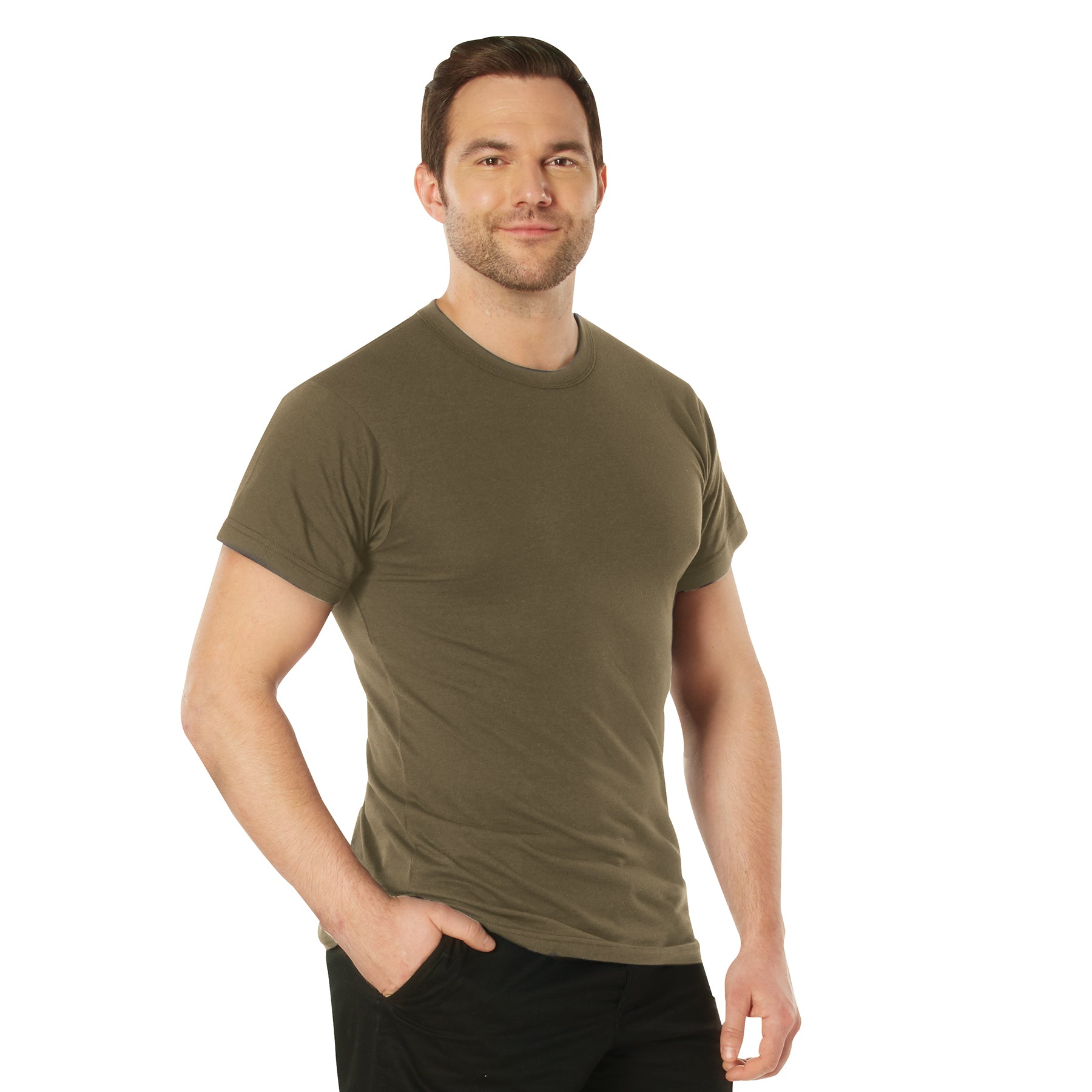 Rothco Solid Color T-Shirt with Cotton / Polyester Blend - Color : Brown, Size : 3XL
