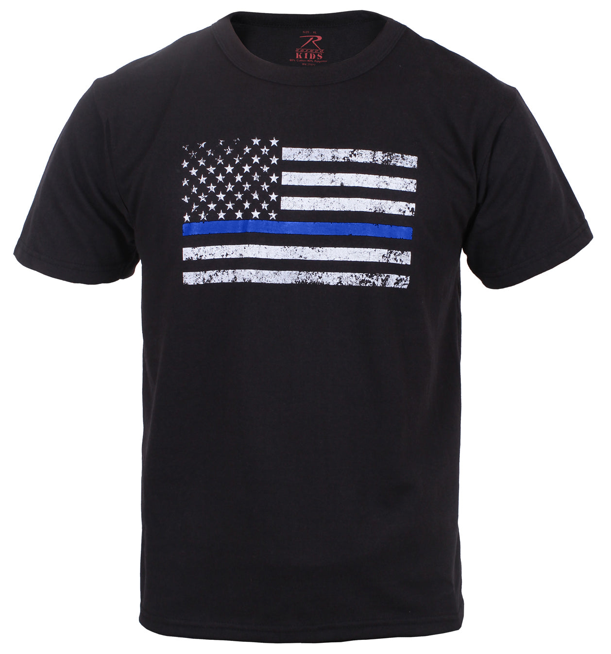Rothco Kids Thin Blue Line US Flag T-Shirt - Size : XL
