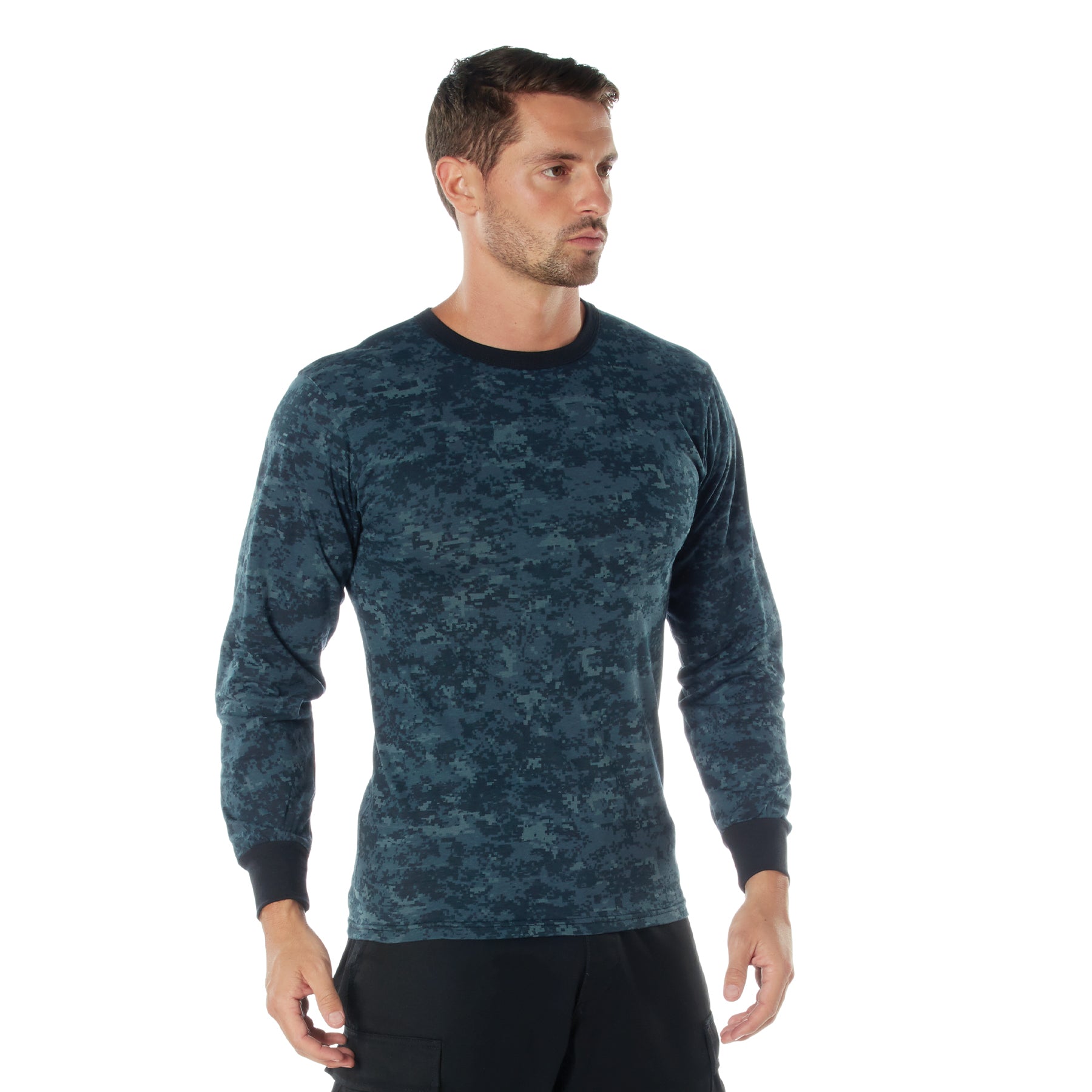Rothco Long Sleeve Digital Camo T-Shirt - Color : Midnight Digital Camo, Size : 3XL
