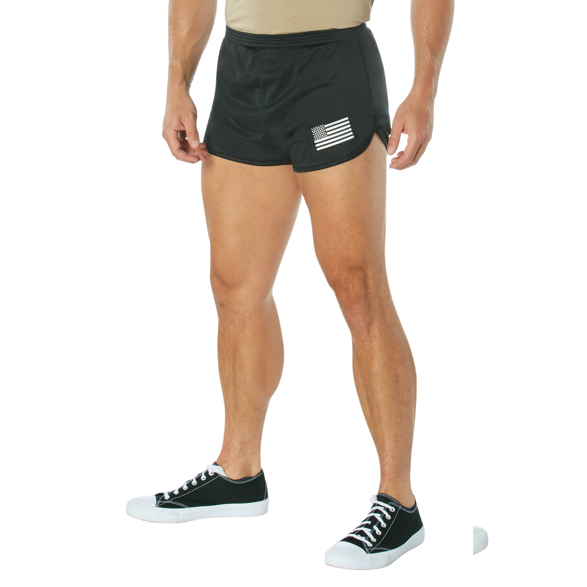 Rothco US Flag Ranger PT (Physical Training) Shorts - Black - Size : 3XL