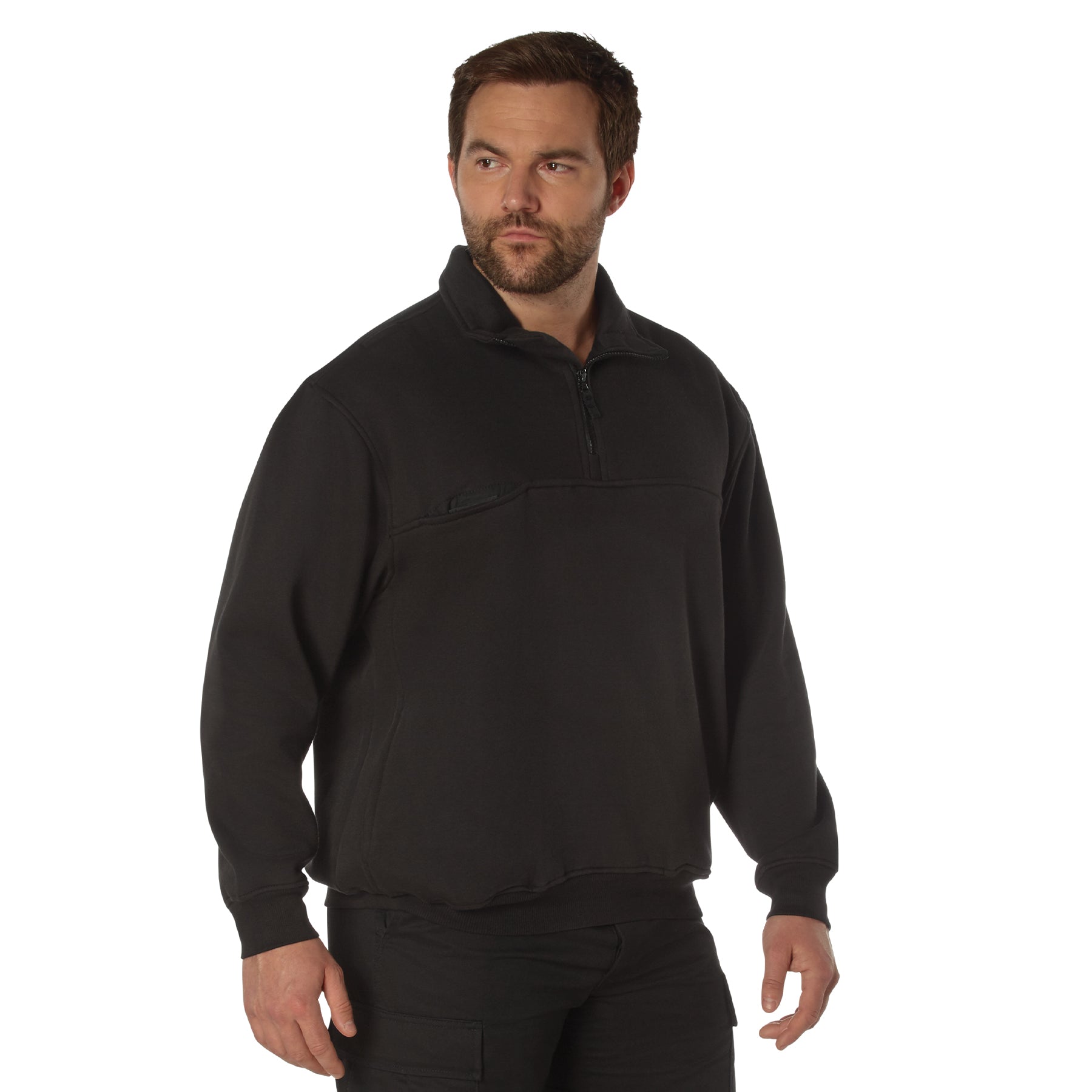Rothco Firefighter / EMS Quarter Zip Job Shirt - Color : Black, Size : 3XL