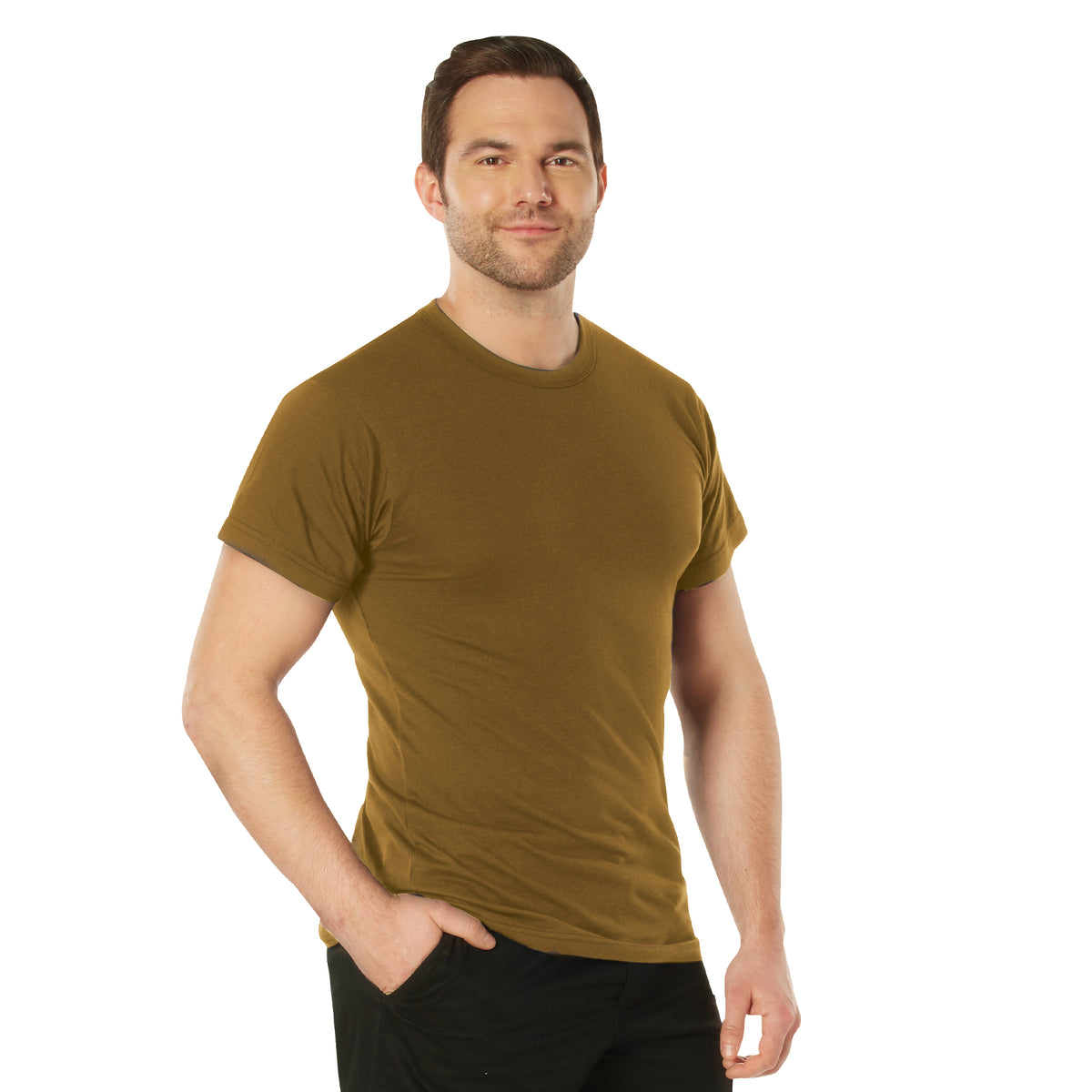 Rothco Solid Color 100% Cotton T-Shirt - Color : Brown, Size : 3XL