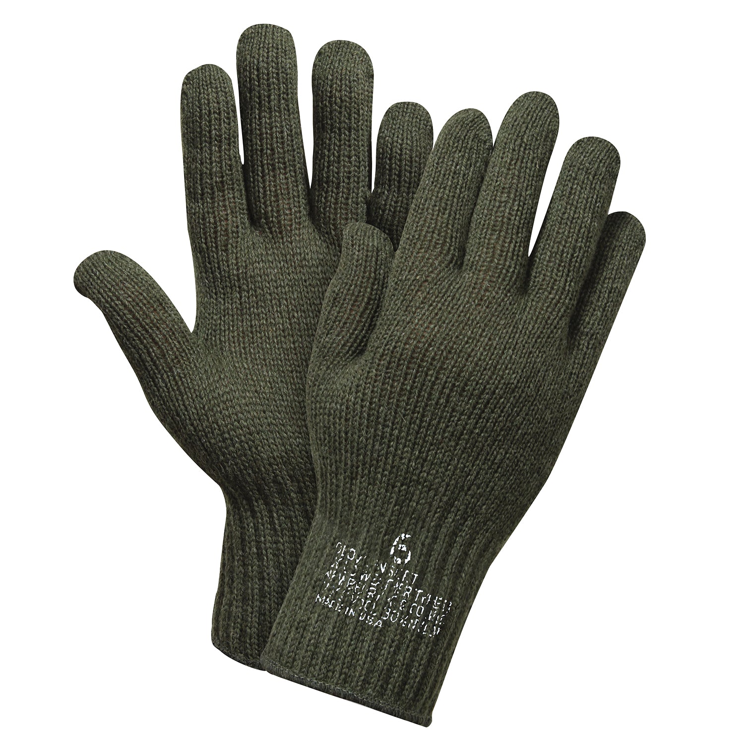 Rothco Wool Glove Liners - Stamped - Color : Olive Drab, Size : 7