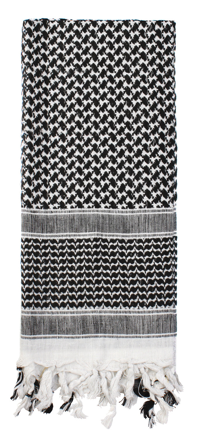 Rothco Shemagh Tactical Desert Keffiyeh Scarf - Color : Black / White