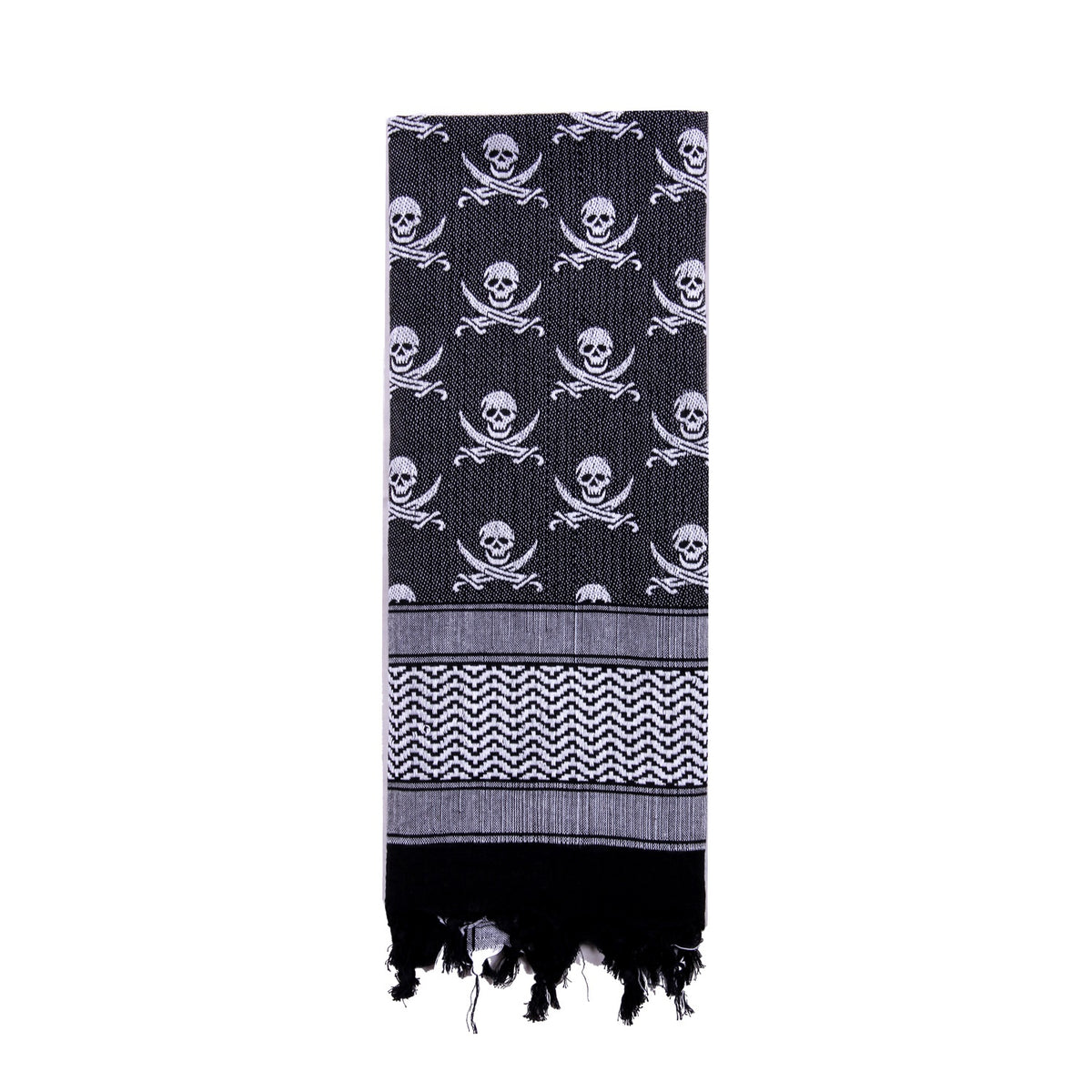 Rothco Skulls Shemagh Tactical Desert Keffiyeh Scarf - Color : White / Black