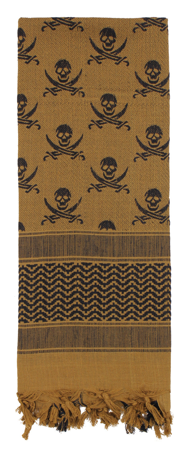 Rothco Skulls Shemagh Tactical Desert Keffiyeh Scarf - Color : Coyote Brown