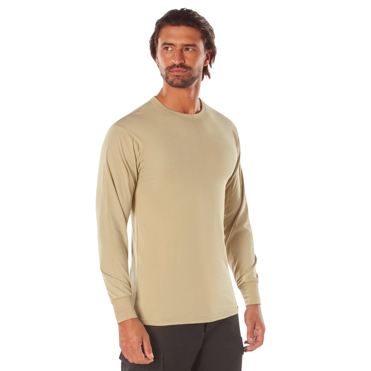 Rothco Long Sleeve Solid T-Shirt - Color : Desert Sand, Size : 2XL