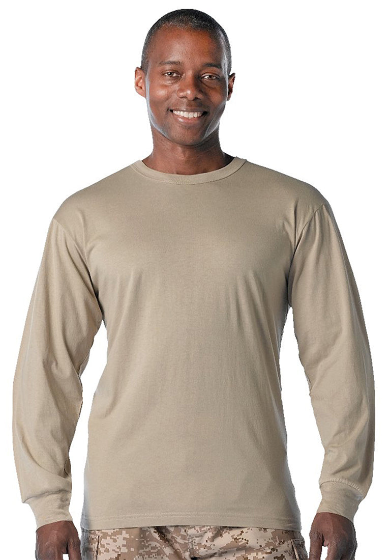 Rothco Moisture Wicking Long Sleeve T-Shirt - Color : Desert Sand, Size : 3XL