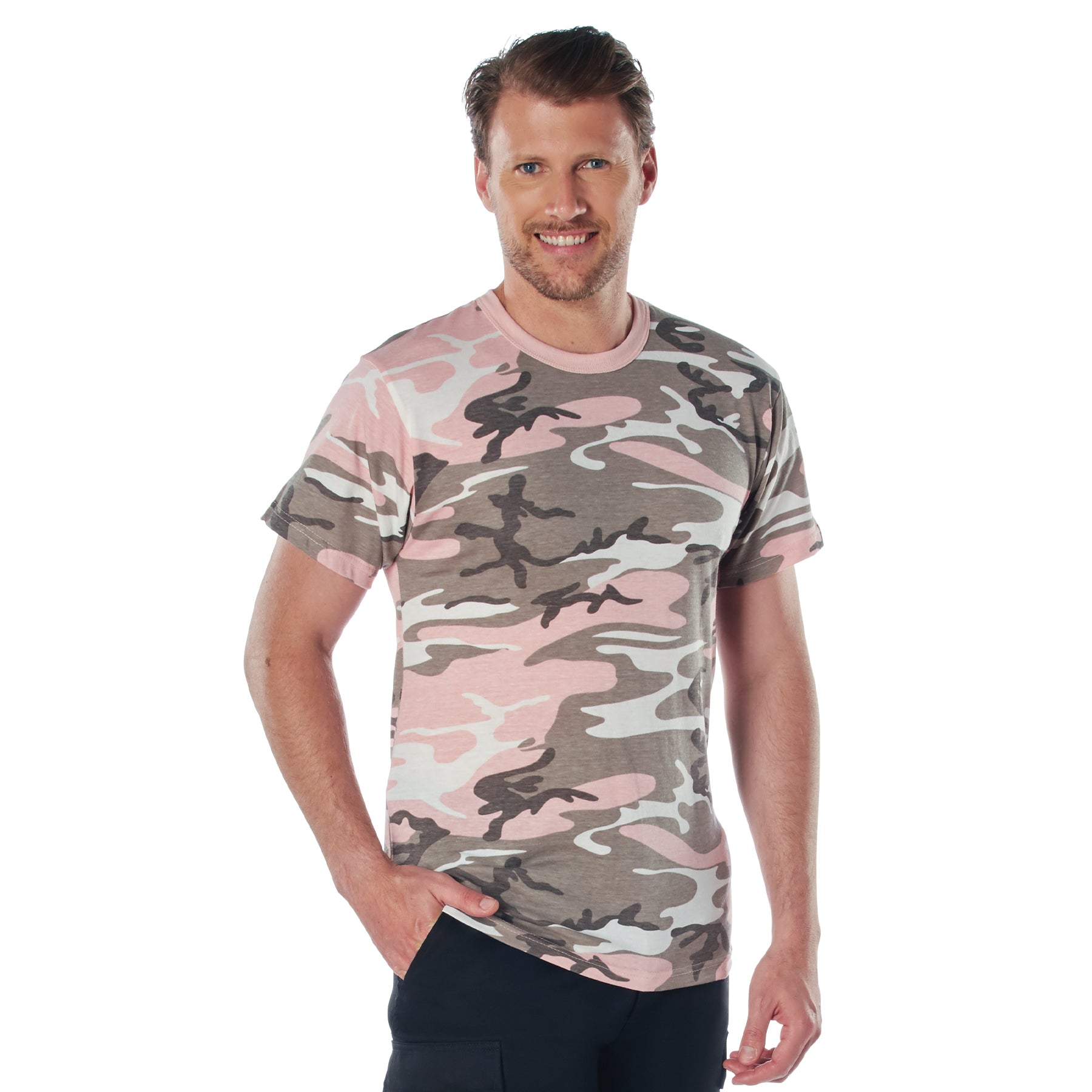 Rothco Camo T-Shirt - Color : Subdued Pink Camo, Size : XL