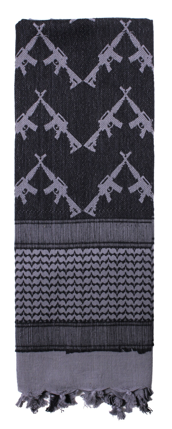 Rothco Crossed Rifles Shemagh Tactical Desert Keffiyeh Scarf - Color : Grey