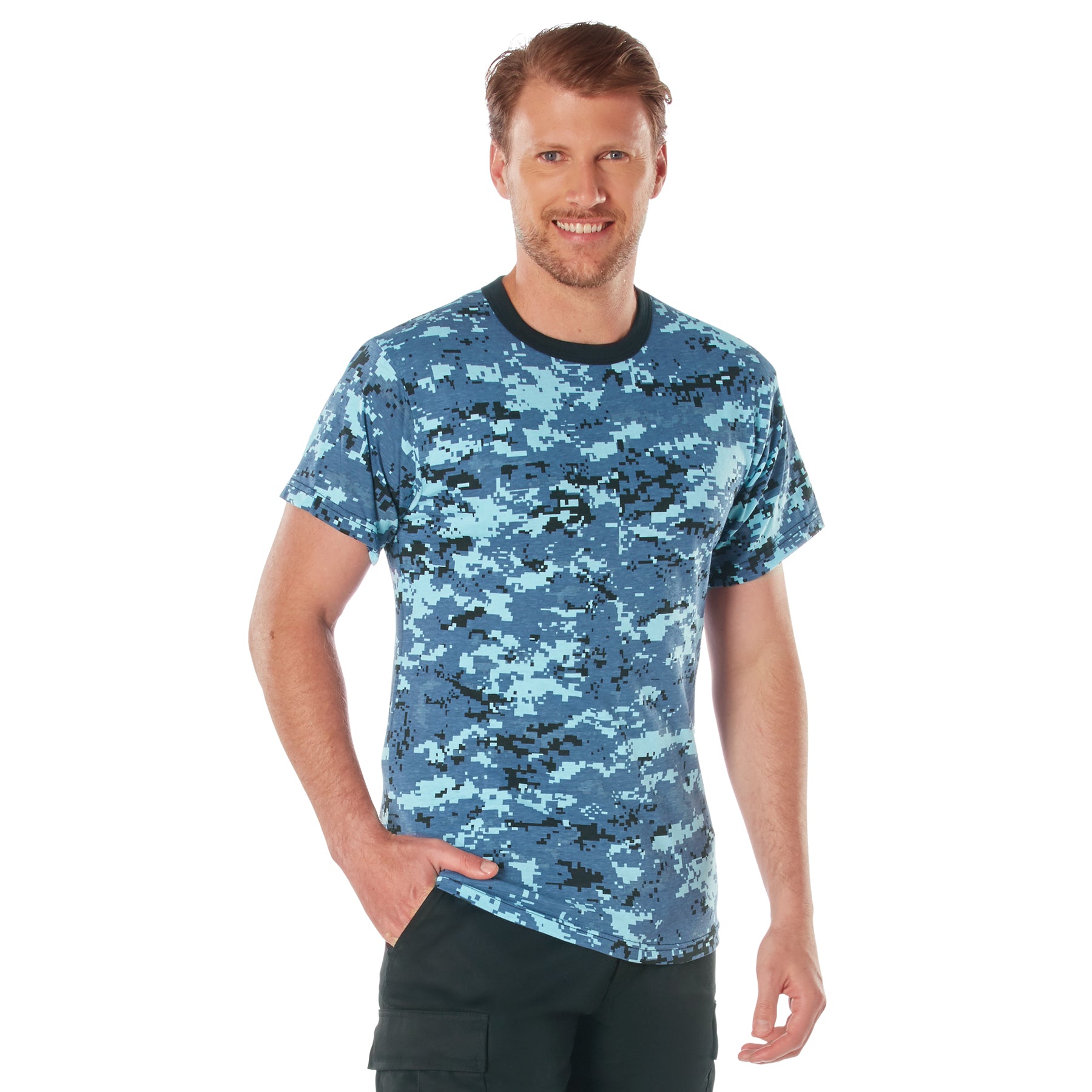 Rothco Digital Camo T-Shirt - Color : Sky Blue Digital Camo, Size : M
