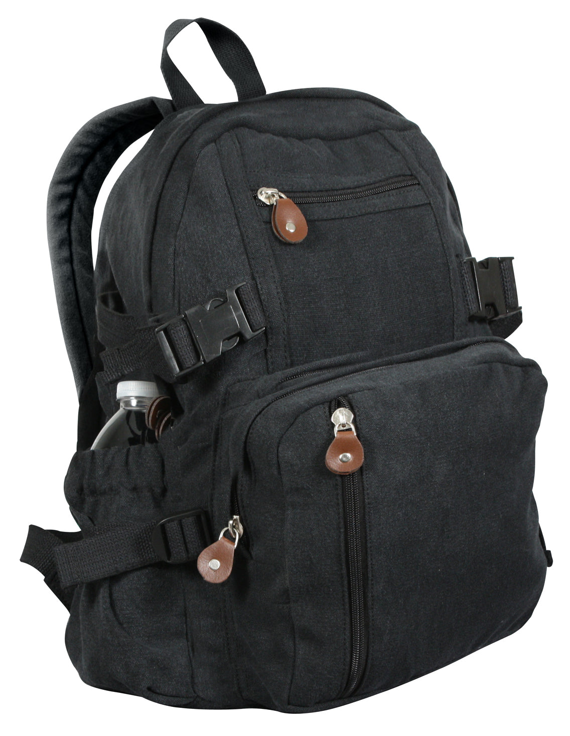 Rothco Vintage Canvas Compact Backpack - Color : Black
