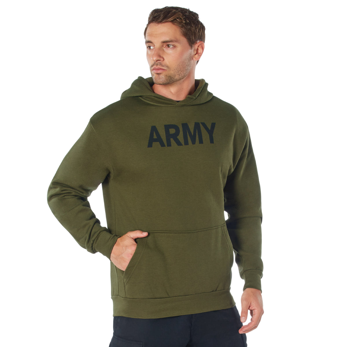 Rothco Army PT Pullover Hooded Sweatshirt - Color : Olive Drab, Size : 2XL
