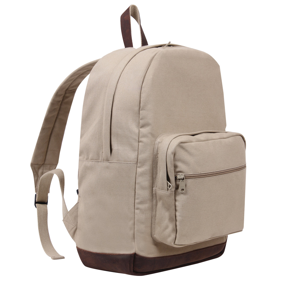 Rothco Vintage Canvas Teardrop Backpack With Leather Accents - Color : Khaki