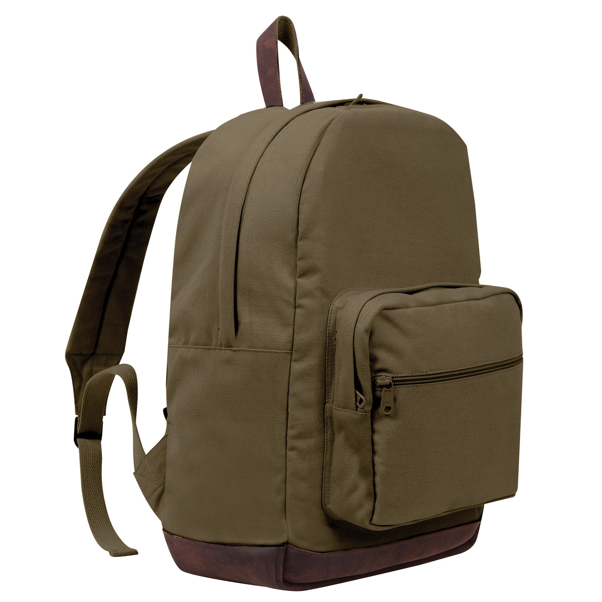 Rothco Vintage Canvas Teardrop Backpack With Leather Accents - Color : Olive Drab