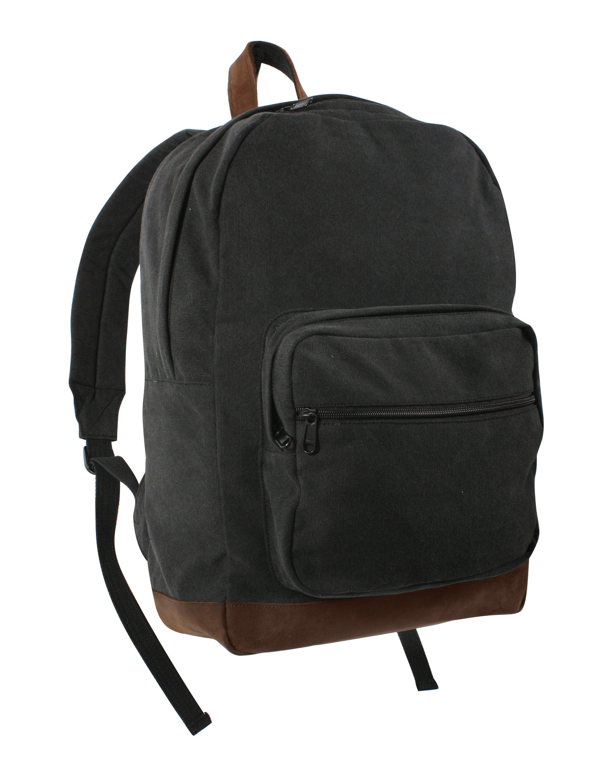 Rothco Vintage Canvas Teardrop Backpack With Leather Accents - Color : Black