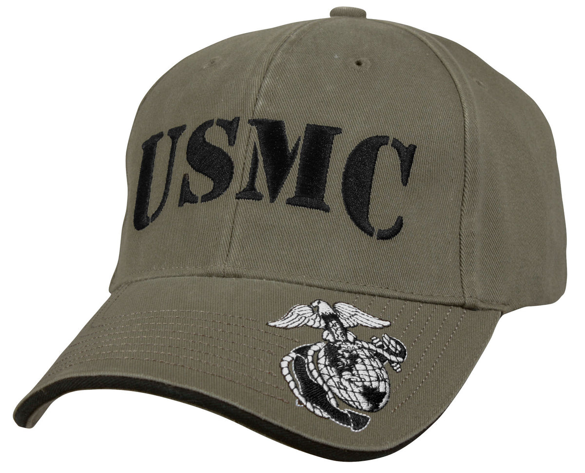 Rothco Deluxe Vintage USMC Embroidered Low Pro Cap - Color : Olive Drab