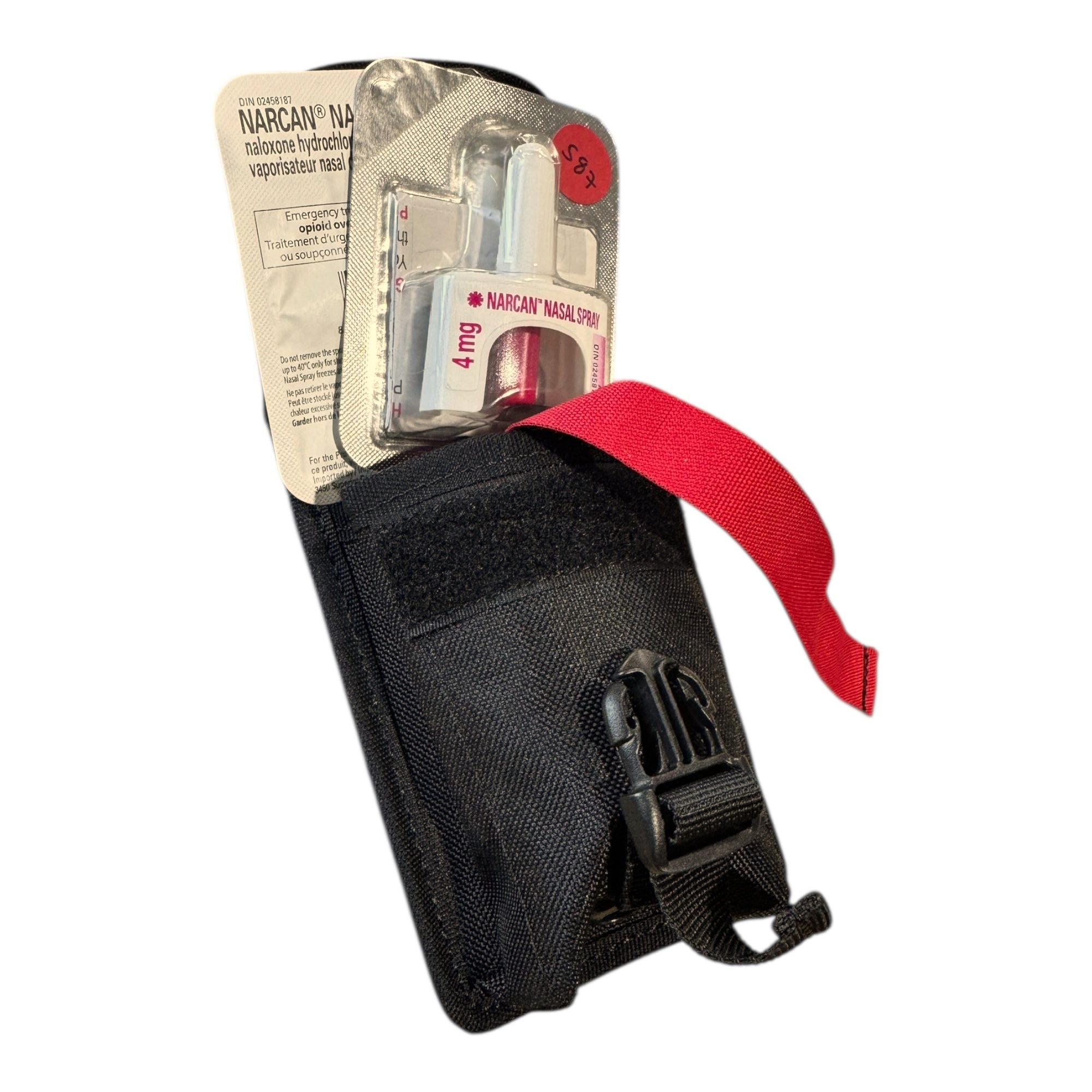 NARCAN/ NALOXONE POUCH WITH CLOSED BELT LOOP - HOLDS x2 4MG BLISTER PACKS