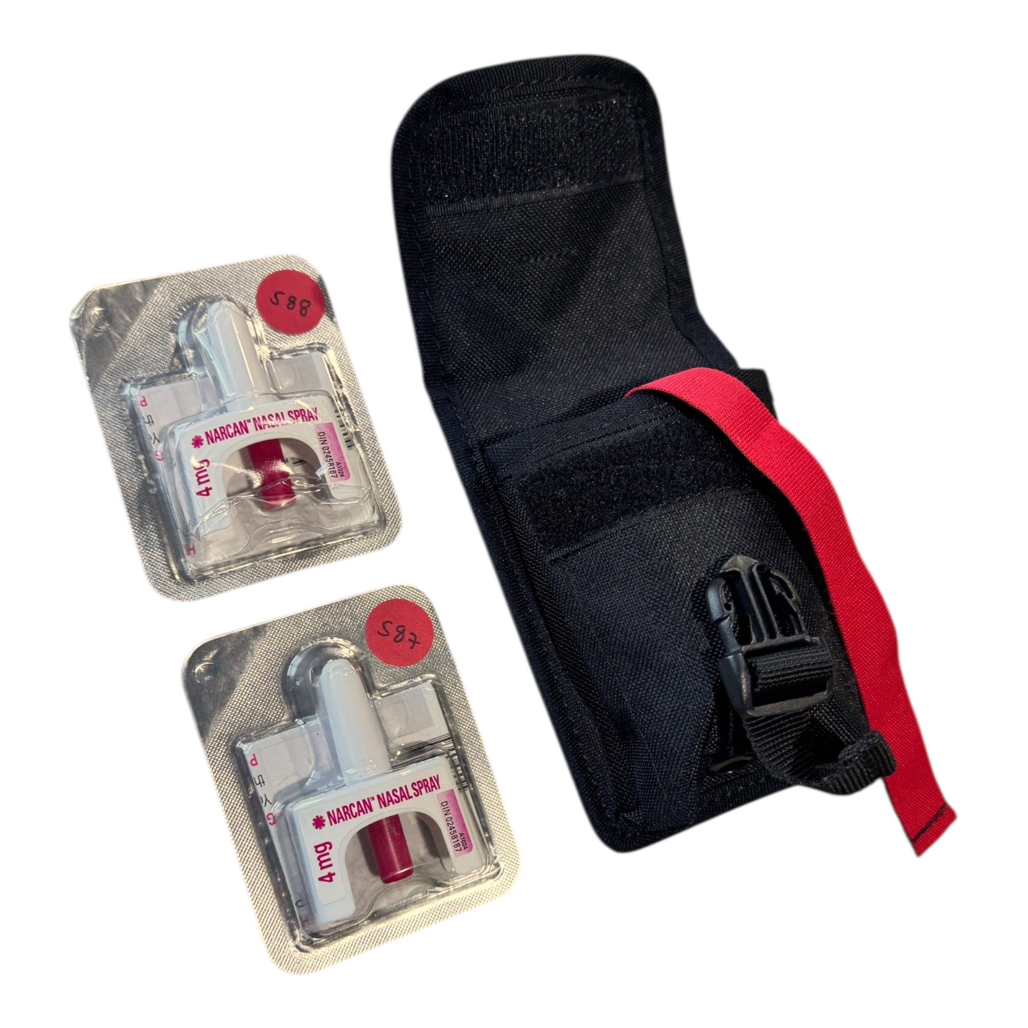 NARCAN/ NALOXONE POUCH WITH OPEN BELT LOOP - HOLDS x2 4MG BLISTER PACKS