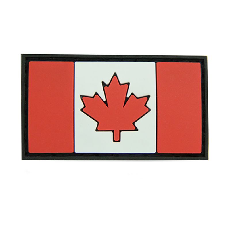 PVC CANADIAN FLAG W/ HOOK VELCRO (RED/WHITE)