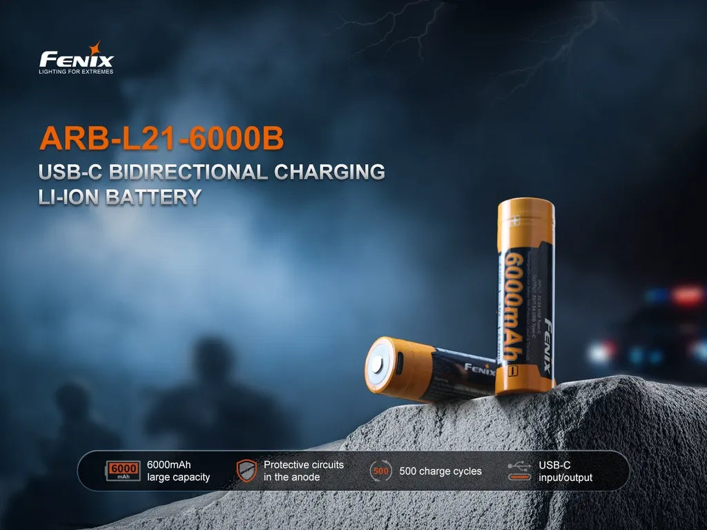 Fenix ARB-L21-6000B  Limited Compatability – 6000mAh 21700 Battery with USB Type-C Charging Port
