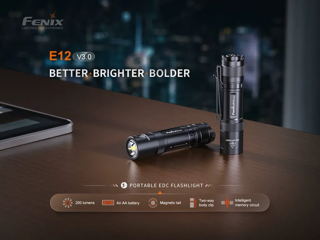 Fenix E12 V3.0 – Portable EDC Flashlight with Magnetic Tail