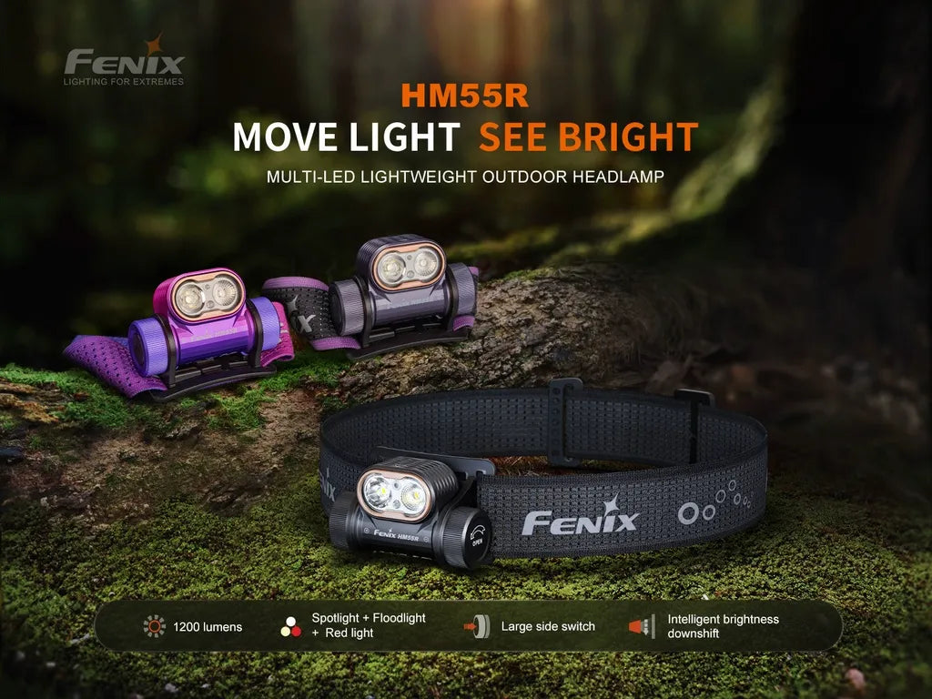 Fenix HM55R – Multi-LED Lightweight Outdoor Headlamp with Intelligent Brightness Downshift Function