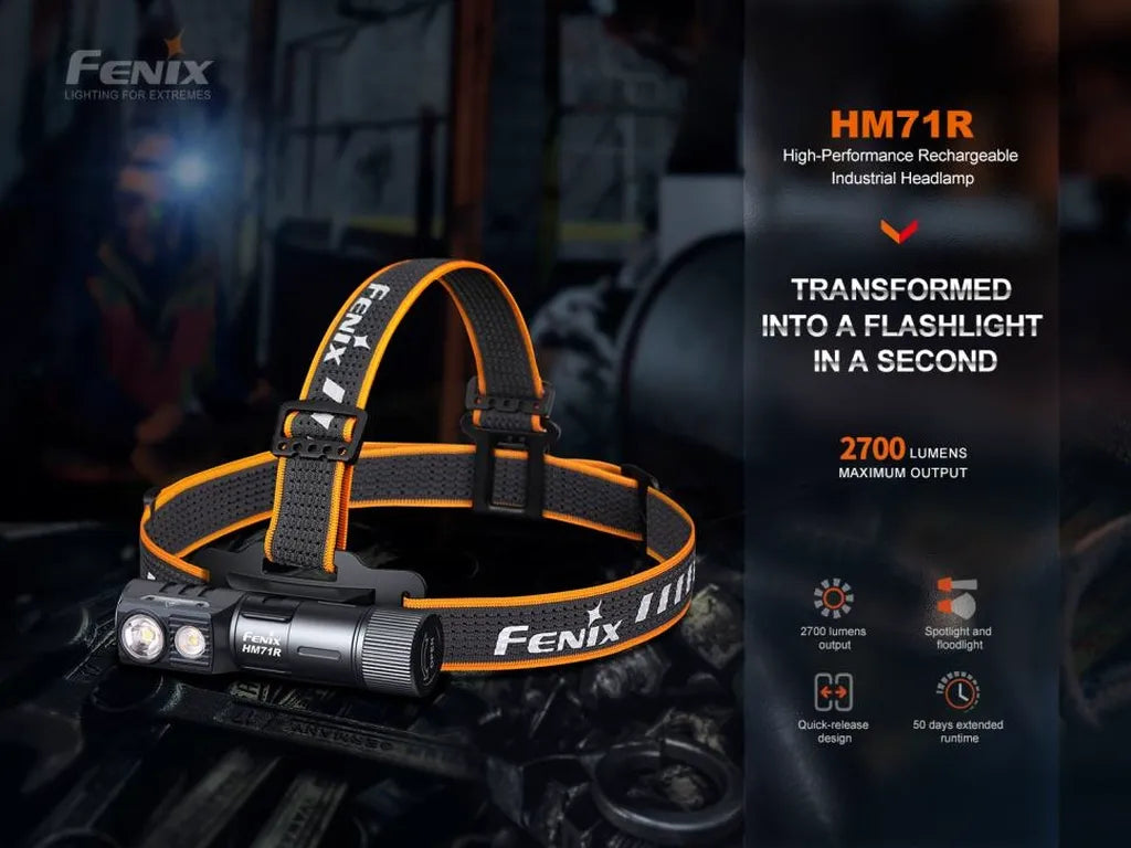Fenix HM71R – High-Performance Rechargeable Detachable Headlamp with Magnetic Tail
