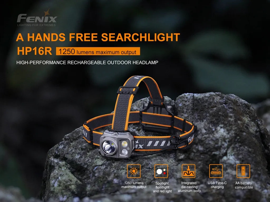 Fenix HP16R – High-Performance Rechargeable Headlamp with AA Compatibility