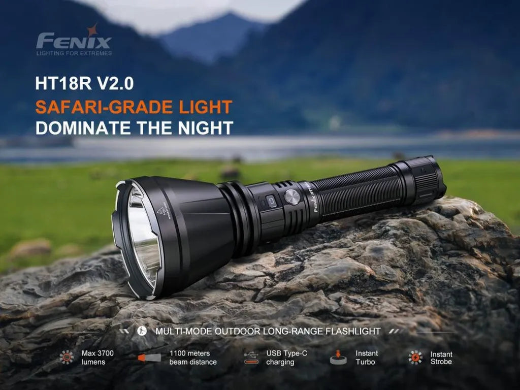Fenix HT18R V2.0 – An Ultra-high-performance Outdoor Flashlight with Beacon Function