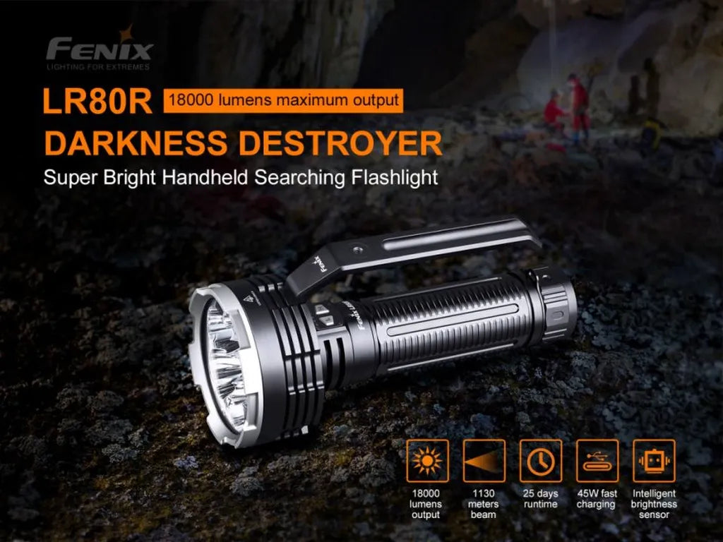 Fenix LR80R – Super Bright Rechargeable Hand-Held Searching Flashlight