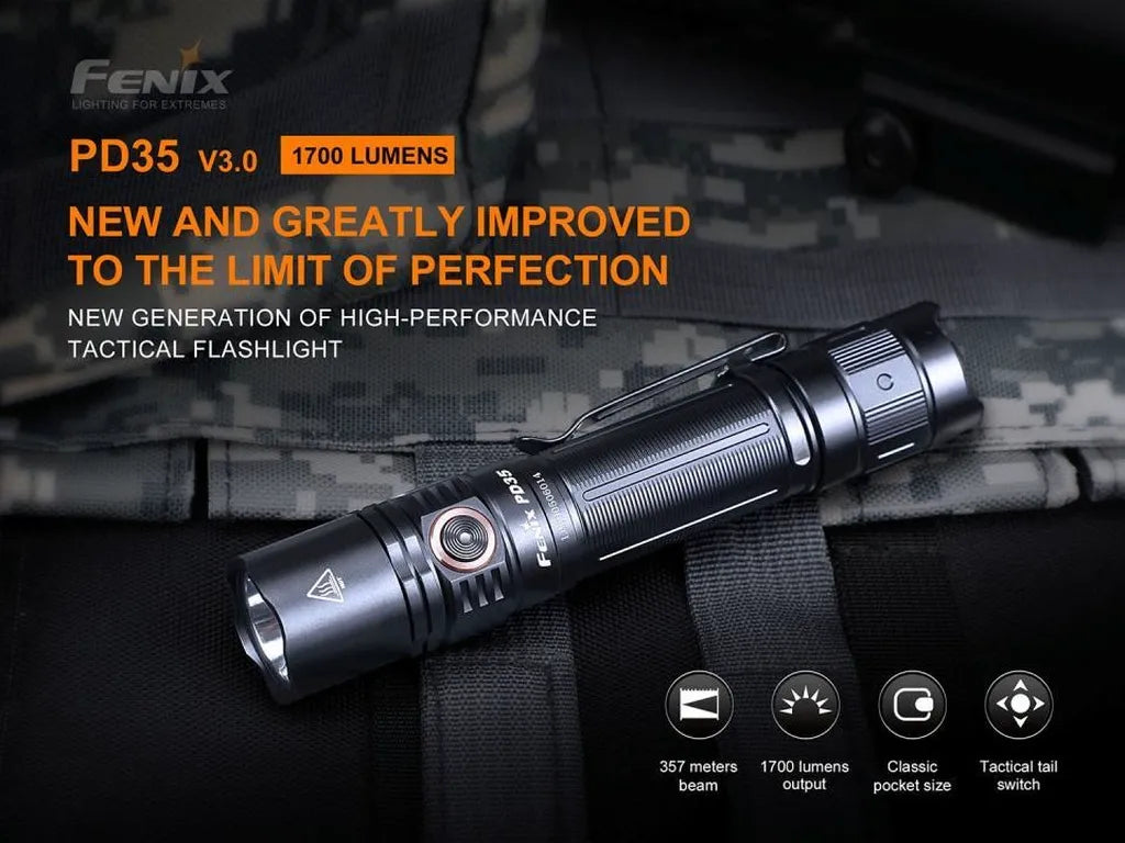 Fenix PD35 V3.0 – High-Performance Compact Tactical Flashlight