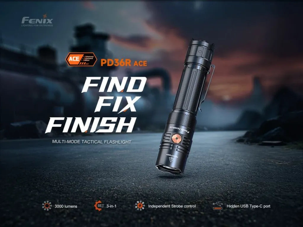 Fenix PD36R ACE – Powerful Multi-mode Tactical Flashlight